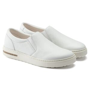 Birkenstock Oswego White Leather Slip On Shoe NIB 40 M7/L9 Regular Fit